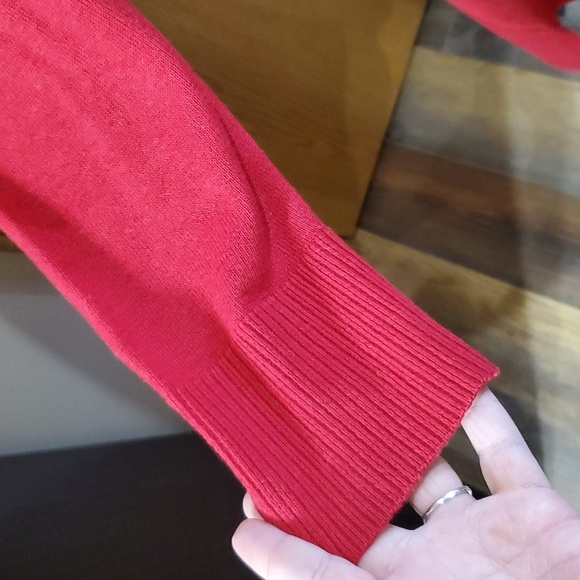 Eileen fisher cotton merino wool blend sweater knit dress red - Picture 3 of 6